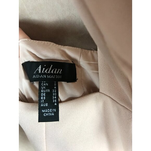 Aidan by Aidan Mattox Blush Pink Crepe Cutout Detail Gown NWT Size 0 - Picture 10 of 10